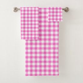 Pink and White Gingham Plaid