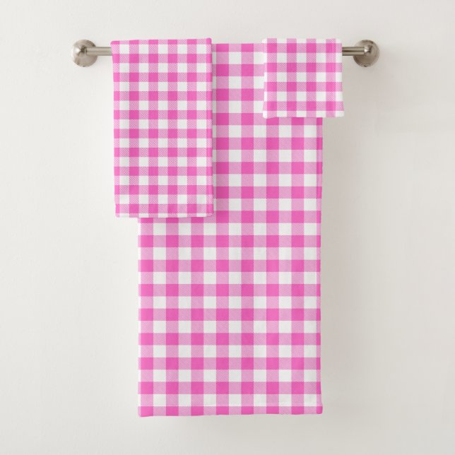 Pink and White Gingham Plaid (In situ)