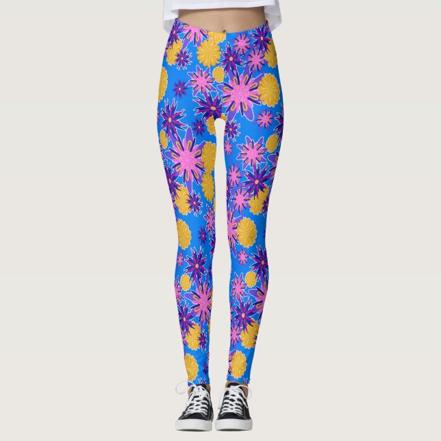 Pink and Yellow Floral Leggings (Anverso)