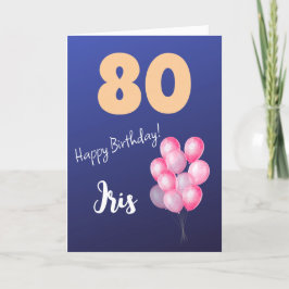 PINK BALLOONS FELIZ TARJETA DE CUMPLEAÑOS 80