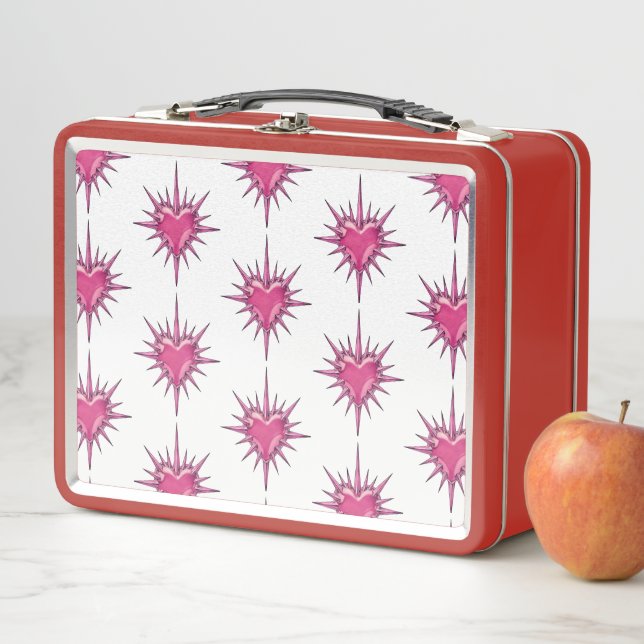Pink Barbed Heart Cybersigilism Lunchbox (In situ)