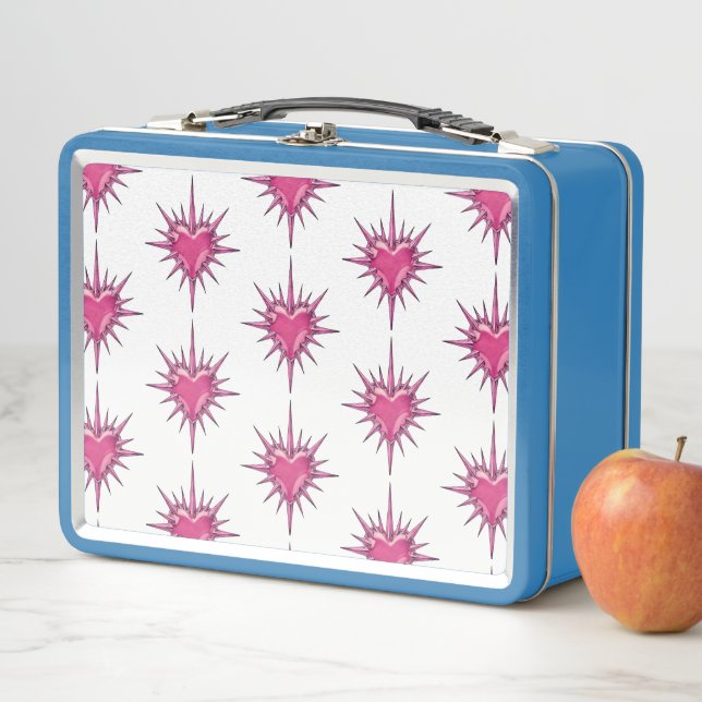 Pink Barbed Heart Cybersigilism Lunchbox (In situ)