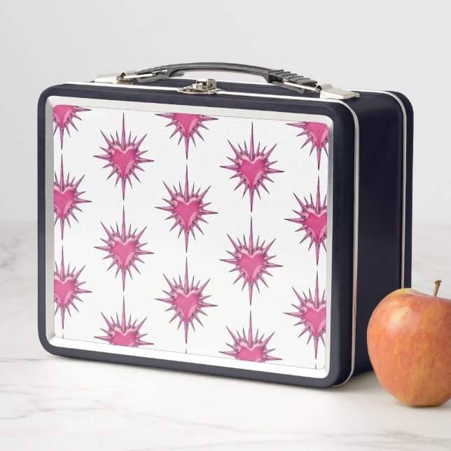 Pink Barbed Heart Cybersigilism Lunchbox (In situ)