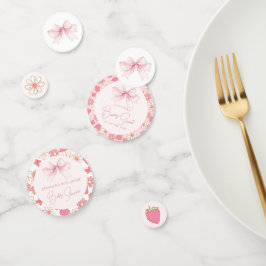 Pink Berry Sweet Strawberry Baby Shower Confetti