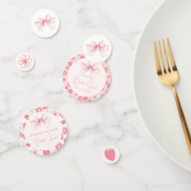 Pink Berry Sweet Strawberry Baby Shower Confetti (Grupo)