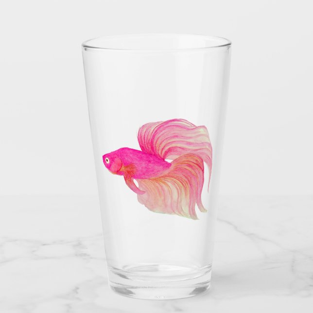 Pink Betta Fish Watercolor (Anverso)