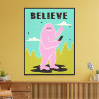 Pink Bigfoot Yeti Cellphone retro arte pop moderno