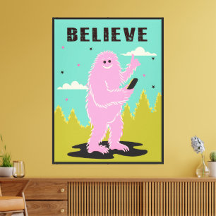 Pink Bigfoot Yeti Cellphone retro arte pop moderno