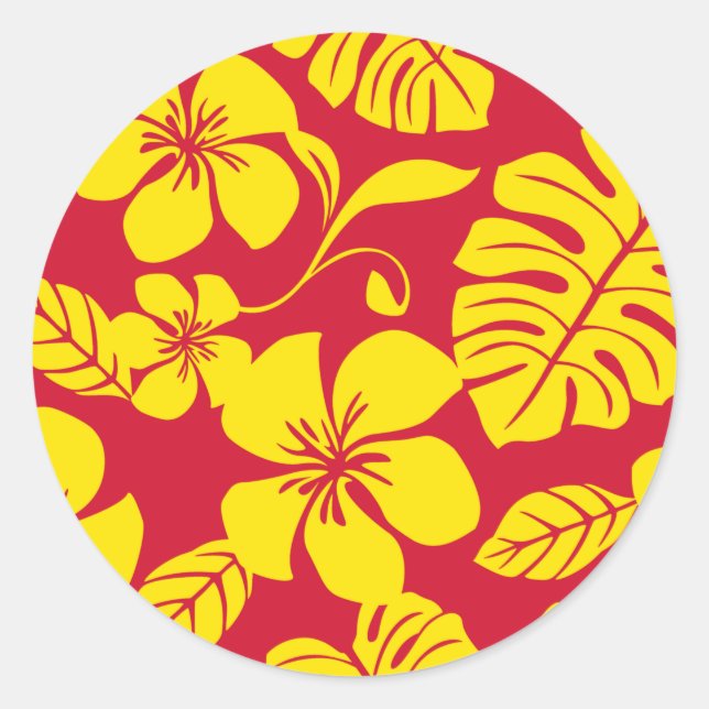 PINK BIKINI (ROJO/ORO) PEGATINA DE LA RONDA CLÁSIC (Anverso)