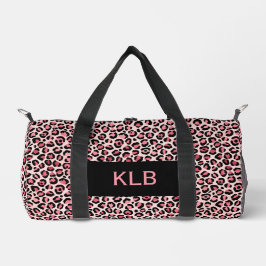 Pink Black Leopard Print Cut Sew Pequeña Bolsa de