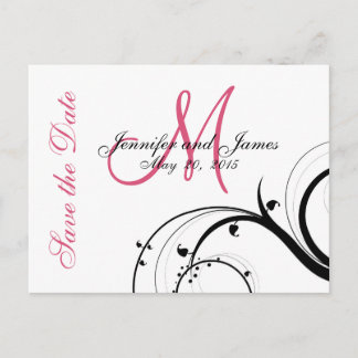 Pink, Black, White Swirls Guardar las postales de