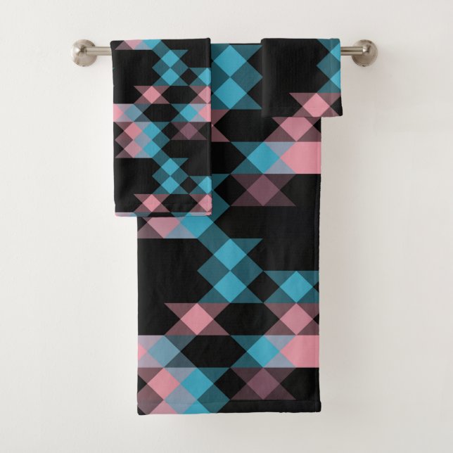 pink blue and black geometric (In situ)