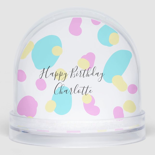 Pink blue yellowhappy birthday kids shapes abstrac (Anverso)