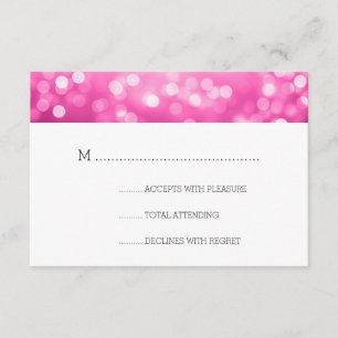 Pink Bokeh Lights Elegant Wedding RSVP