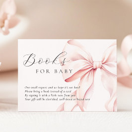 Pink Bow Baby Shower Books para la Tarjeta de Gabi