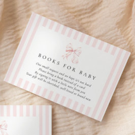 Pink Bow Baby Shower Books para la Tarjeta de Gabi