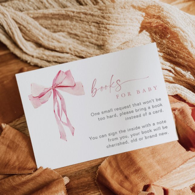 Pink Bow Books para el bebé Insertar tarjeta Rubor (Subido por el creador)