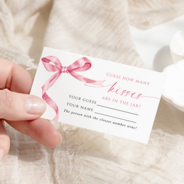 Pink Bow Cuántas Besos Ducha Tarjeta de juego (Subido por el creador)