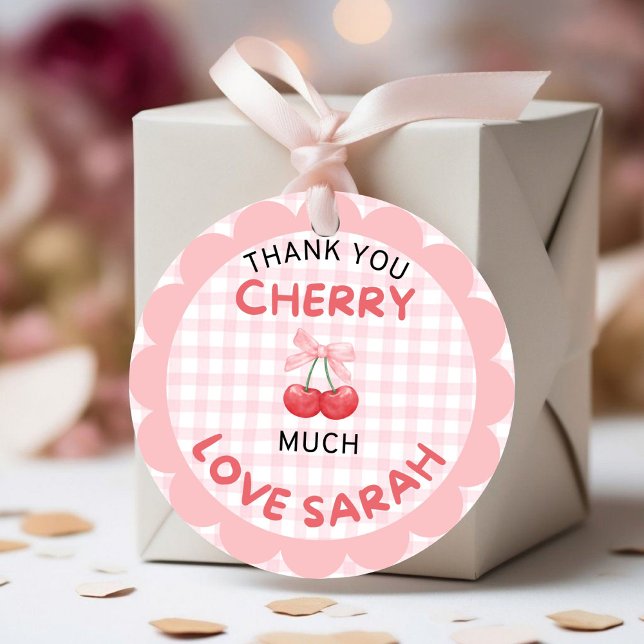Pink Bow Gingham Pegatina (Subido por el creador)