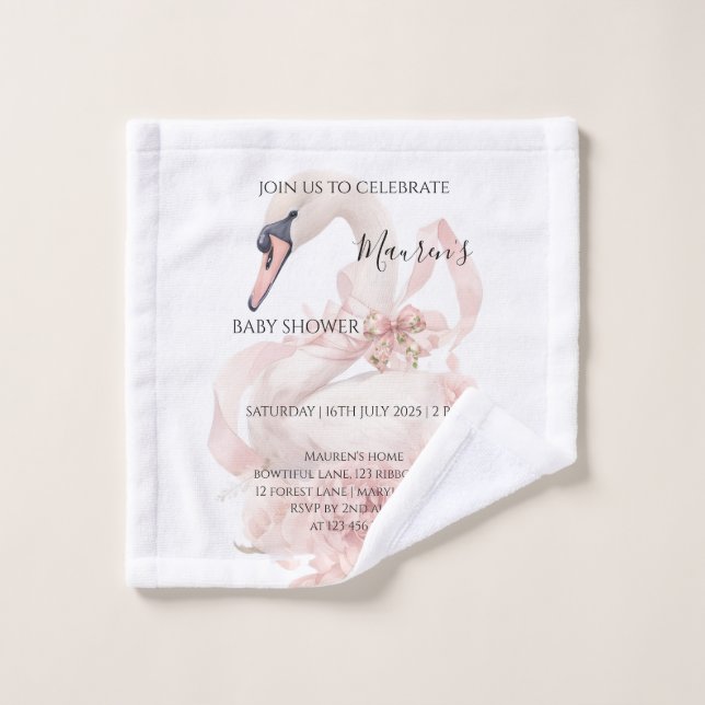 Pink Bow Girl Baby Shower  (Toallita)