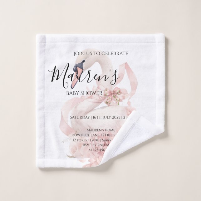 Pink Bow Girl Baby Shower  (Toallita)