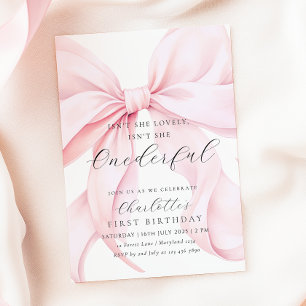 Pink Bow Una Maravillosa Invitación A Cumpleaños