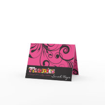 PINK CANDY Bat Mitzvah doblado tarjeta de agradeci