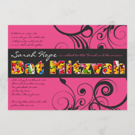 PINK CANDY Bat Mitzvah Invitación