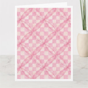 PINK CHECK QUILT tarjeta de felicitación grande / 