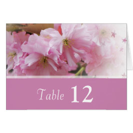 pink cherry blossom  wedding, dinner table number
