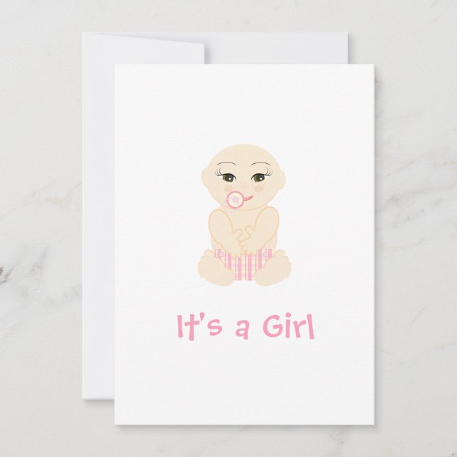 Pink Chic Baby Shower Girl It's a Girl Quote  (Anverso)