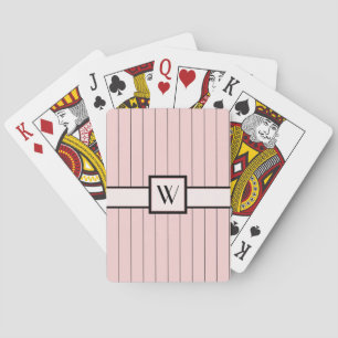 Pink con cartas de juego de pinstripes negras
