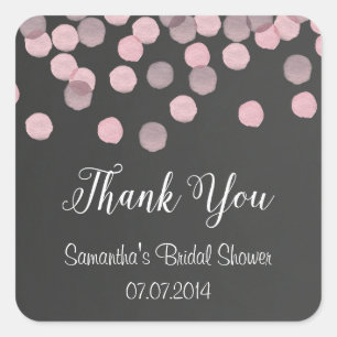 Pink Confetti Chalkboard Gracias Pegatinas