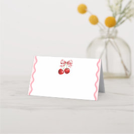 Pink Coquette Cherry Blank Etiqueta de comida Tarj