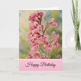 Pink Coral Bells - Tarjeta de cumpleaños feliz