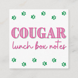Pink Cougar Imprimir nombre Almuerzo Box Notas