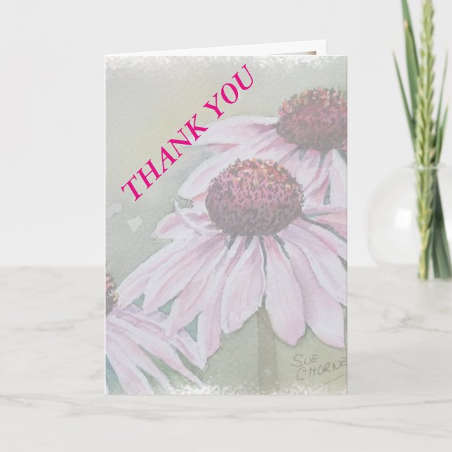 PINK DAISIES BODA GRACIAS TARJETA (Anverso)