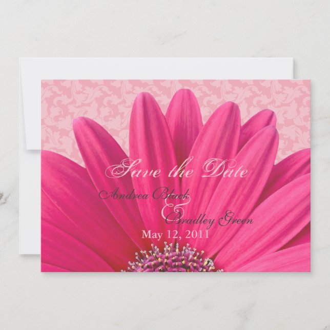 Pink Daisy Guardar la invitación al anuncio de fec (Anverso)