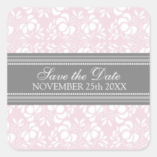 Pink Damask Guardar el Sello para sobres de fecha