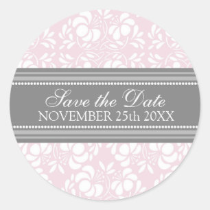 Pink Damask Guardar el Sello para sobres de fecha