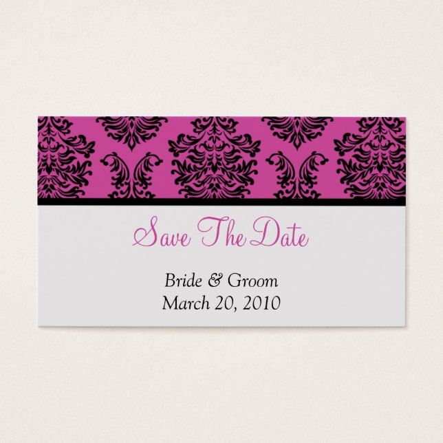 Pink Damask Guardar la fecha (Frente)