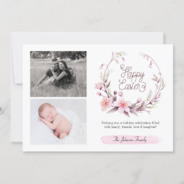 Pink de primavera floral agrega tu foto feliz Pasc