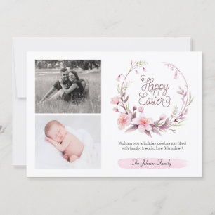 Pink de primavera floral agrega tu foto feliz Pasc