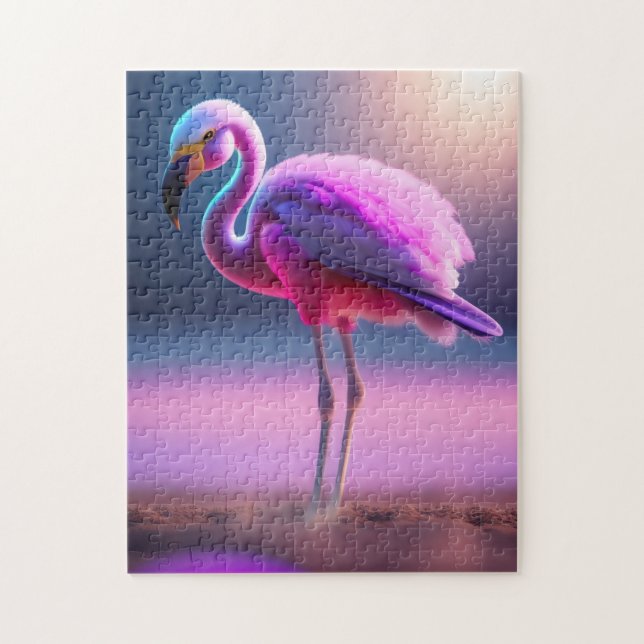PINK FLAMINGO ART JIGSAW PUZZLE (Vertical)