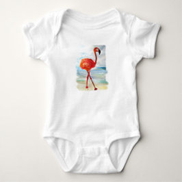 Pink Flamingo Bird Baby Jersey Bodysuit