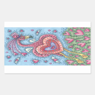 PINK FLAMINGO CUPID Valentine PEGATINAS Hoja