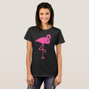 PINK FLAMINGO en camiseta de camiseta negra