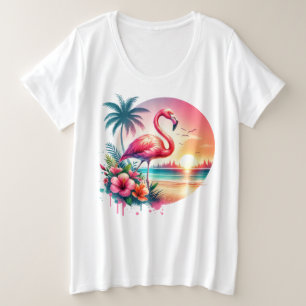 Pink Flamingo Sunset Clipart
