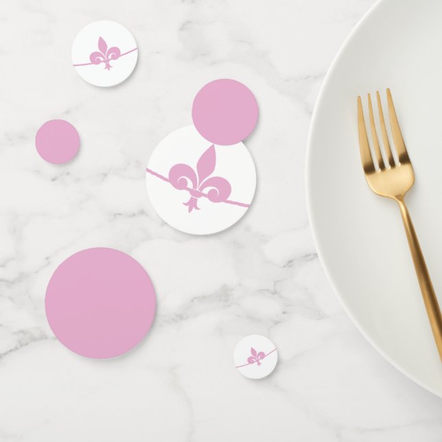 Pink Fleur de Lis Wedding Shower Table Confetti (Grupo)