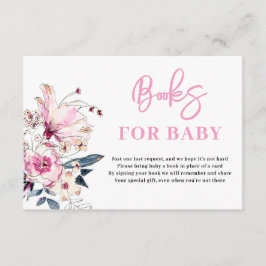 Pink Floral Books para la tarjeta Baby Shower